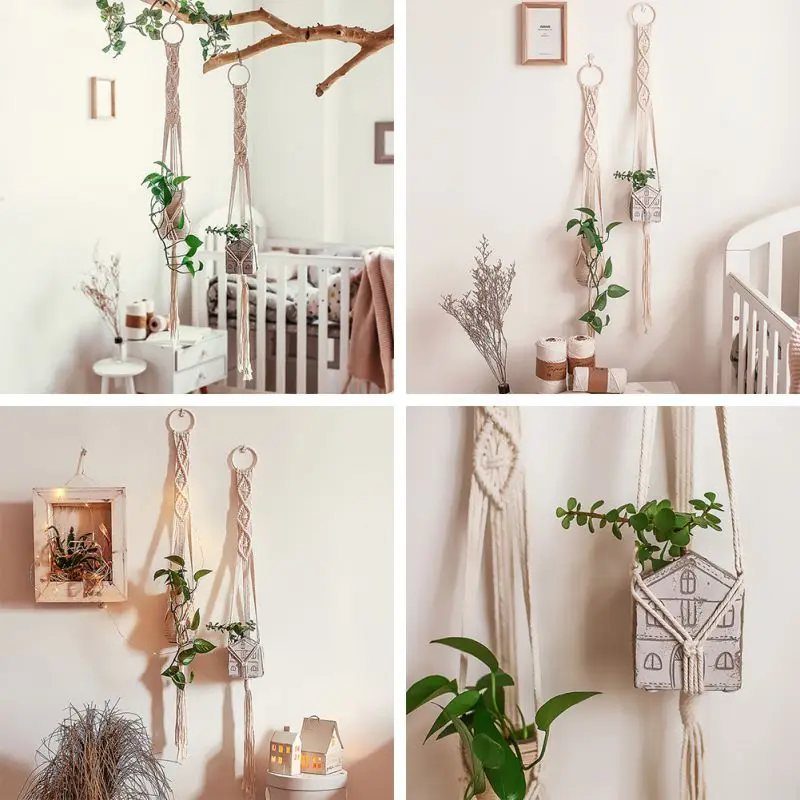 Подвесные корзины ручной работы искусственный цветок для стен плетеные