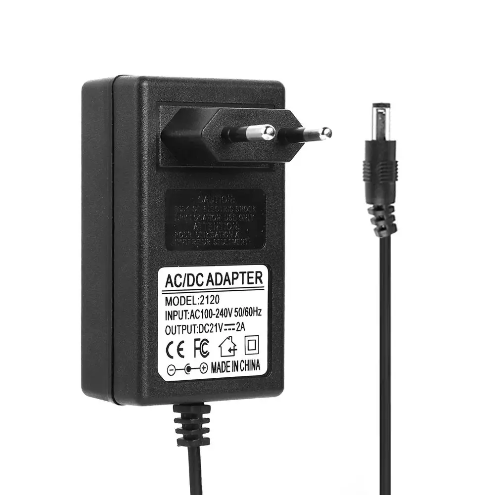 

21V 2A 18650 Lithium Battery Charger DC5.5mm US EU Plug Power Adapter Charger for 18490 14650 14514430 Li-ion Battery Pack