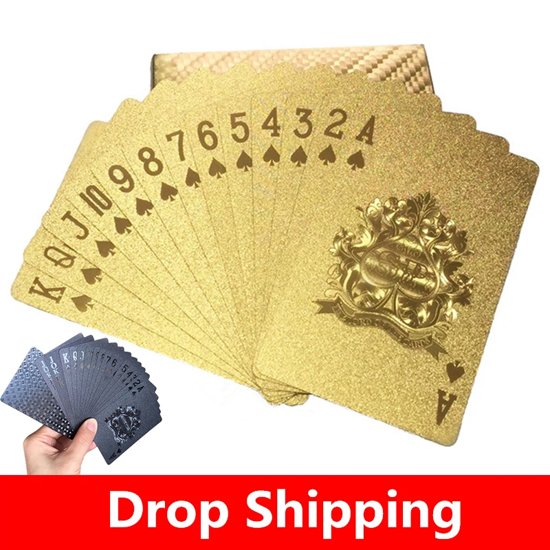 Золотая фольга покер пластиковый водонепроницаемый местный Золотой Стол Тур