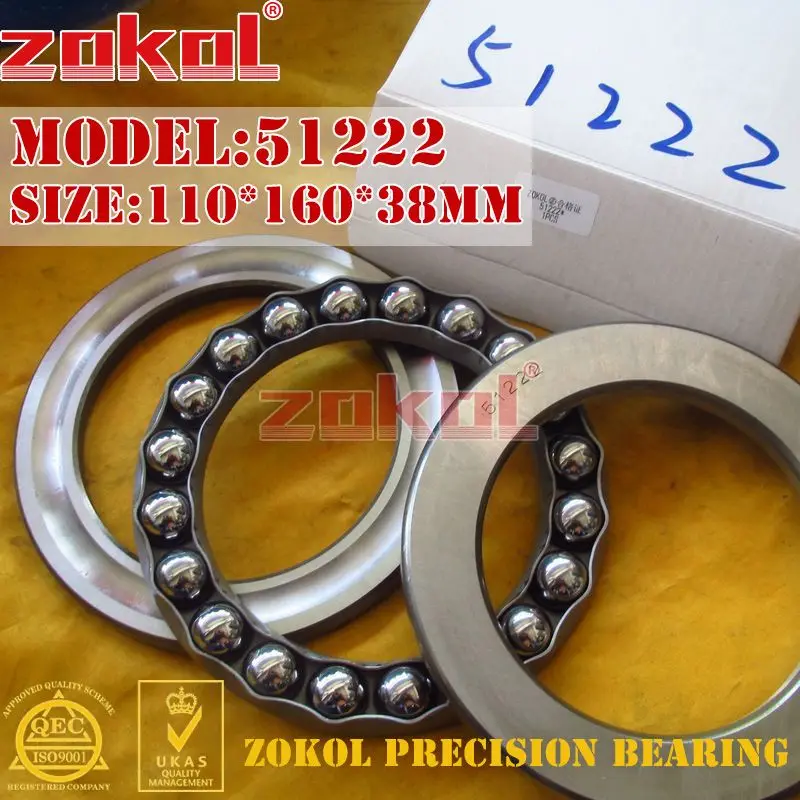ZOKOL 51120 51122 51124 51126 51213 51214 51215 51216 51217 51218 51310 51311 51312 51313 51314 51407 51408 Thrust Ball Bearing