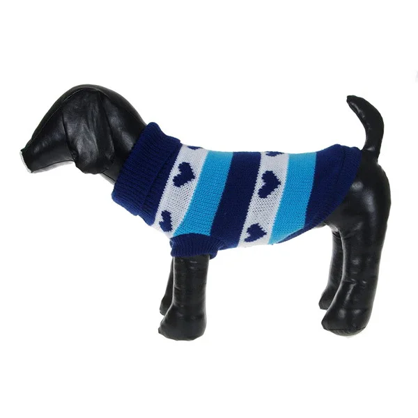 Милый теплый свитер для маленьких собак и кошек трикотажные кофты в полоску с