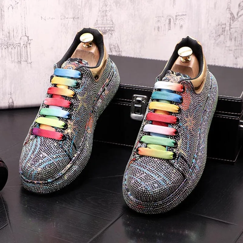 Мужские дизайнерские очаровательные Красочные Стразы повседневные женские