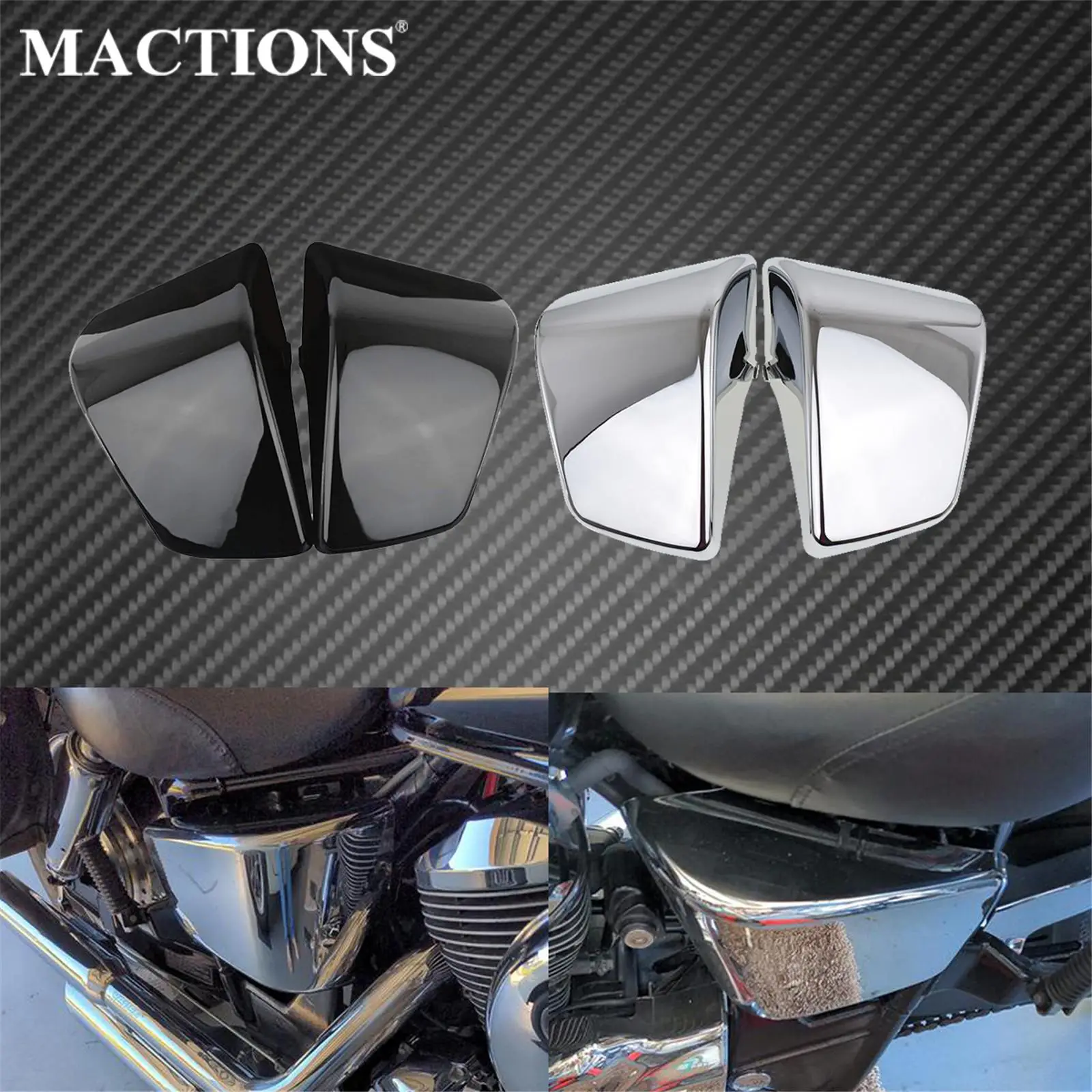 2xmotorcycle черный/Хромированный аккумулятор боковая крышка обтекатель пластик для