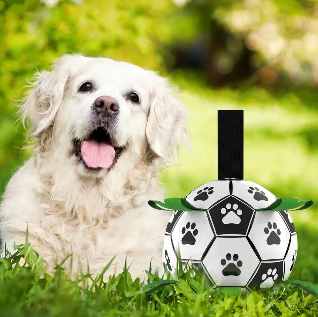 

Dog Toys Interactive Pet Football Toys with Grab Tabs Dog Outdoor training Soccer Pet Bite Chew Balls