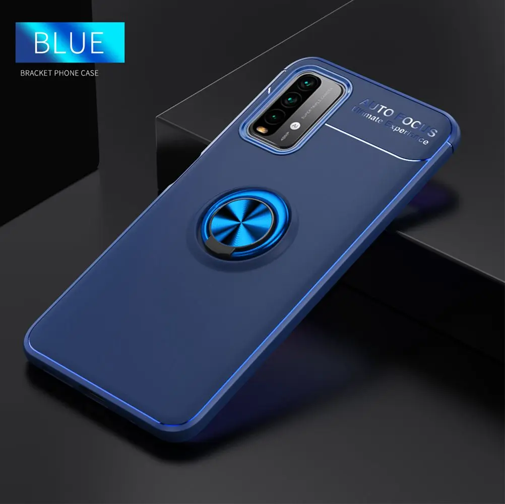 Ring Case for Xiaomi Redmi 9 9A 9C 9T 10 10C 10A 7A 8 8A Note 10 10S 11 11S 9 9s 8 8T 7 6 Pro Case Silicone Kickstand Soft Cover