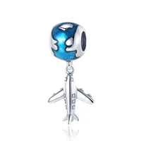 hot 925 sterling silver airplane pendant charm luxury beads fit pandora bracelet necklace for women 925 jewelry gift