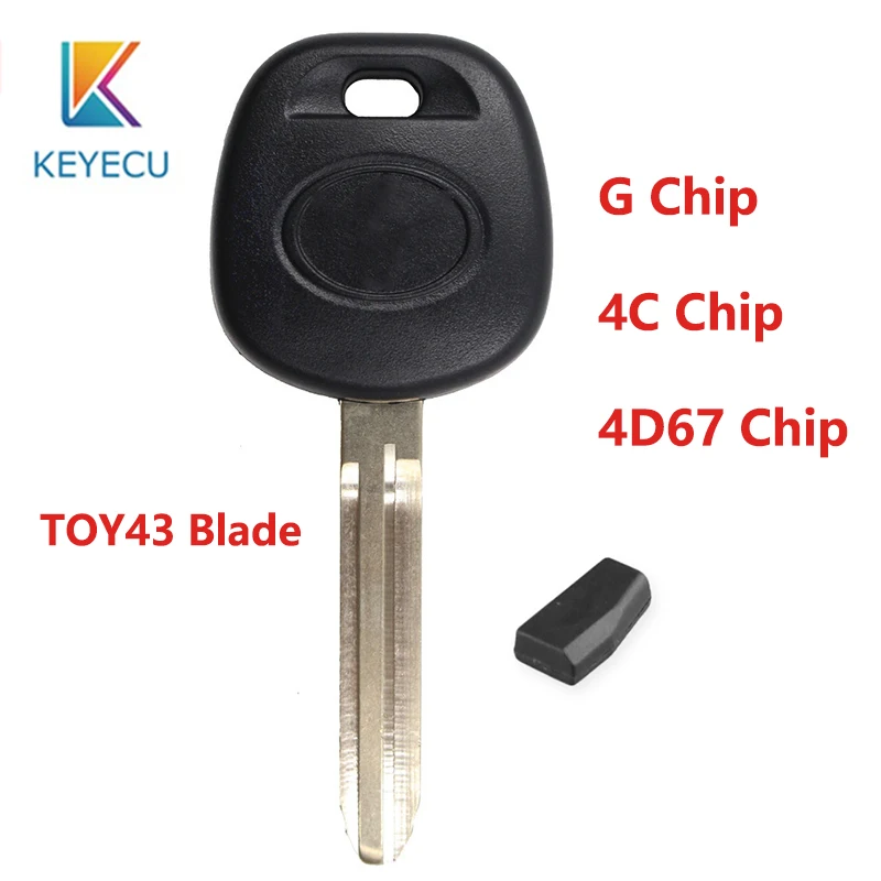 Запасной ключ транспондер KEYECU чип 4D67 / 4C G для Toyota SIENNA CAMRY AVALON необработанное