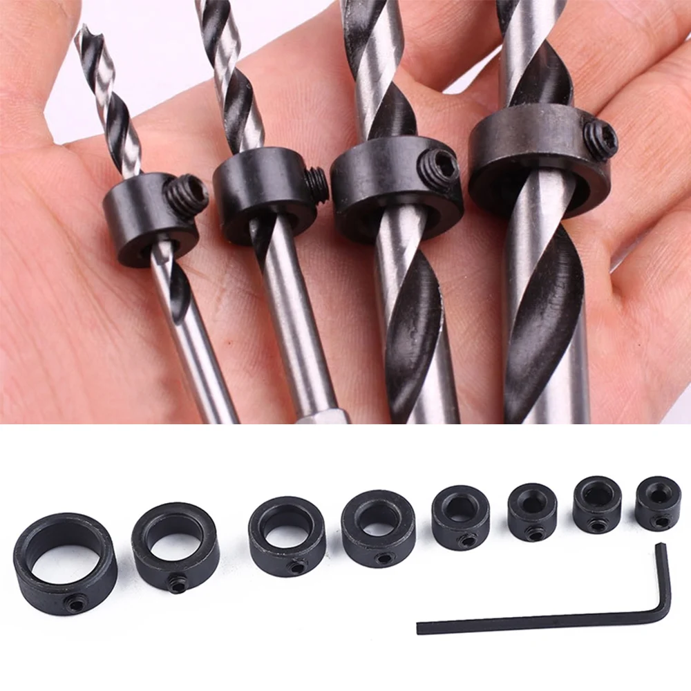 Набор сверл с зенкером комплект из 7/8 насадок высокоуглеродистой стали