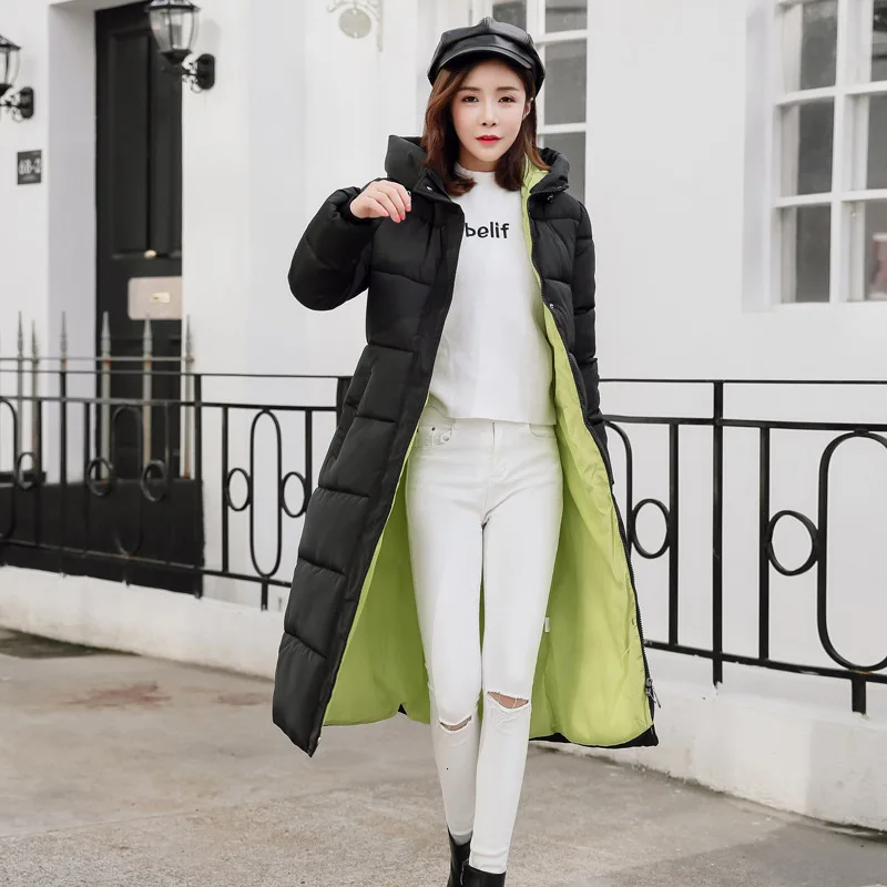 Hooded Colorful Winter Down Coat Jacket Long Warm Women Casaco Feminino Abrigos Mujer Invierno Parkas Outwear Coats Ru50