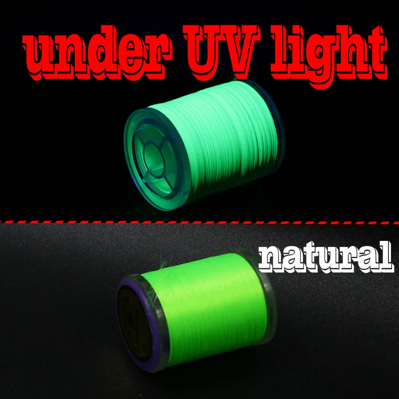 fluo green Новинка, 6 цветов на выбор, УФ Флуо, стандарт 6/0, нить для завязывания мух, 150D, полиэфирная нить, нить для форели, окуня, щуки, мух, эксклюзивное использование - Цвет: fluo green