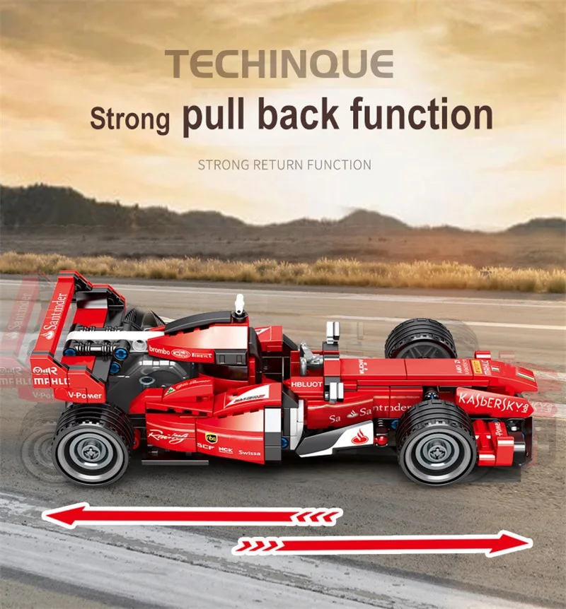 Diy F1 формула гоночный автомобиль строительные блоки Супер спортивный гонщик
