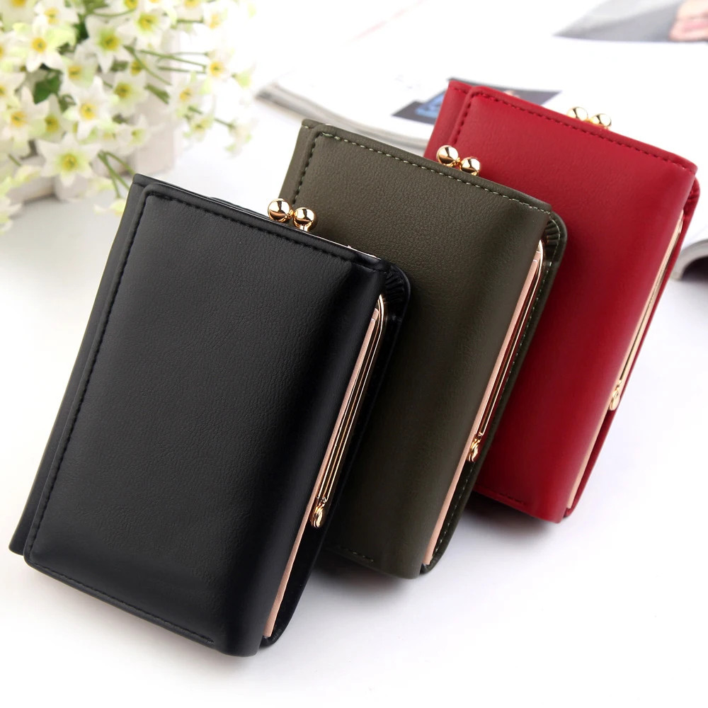 

Caze Kyts Short wallet ladies small wallet Korean version coin purse multi-card bit tri-fold wallet women personalized purses
