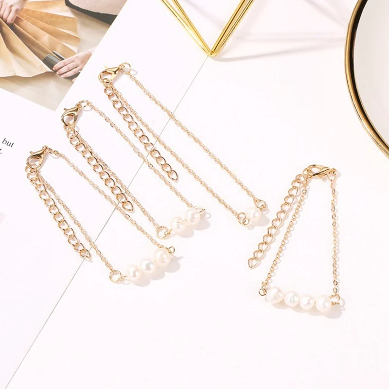 Новый изысканный браслет из искусственного жемчуга цвета розового золота