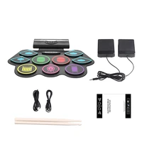 19x12 6in electronic roll up midi drum kit portable practice drum pad for beginners built in speaker portable drum pad