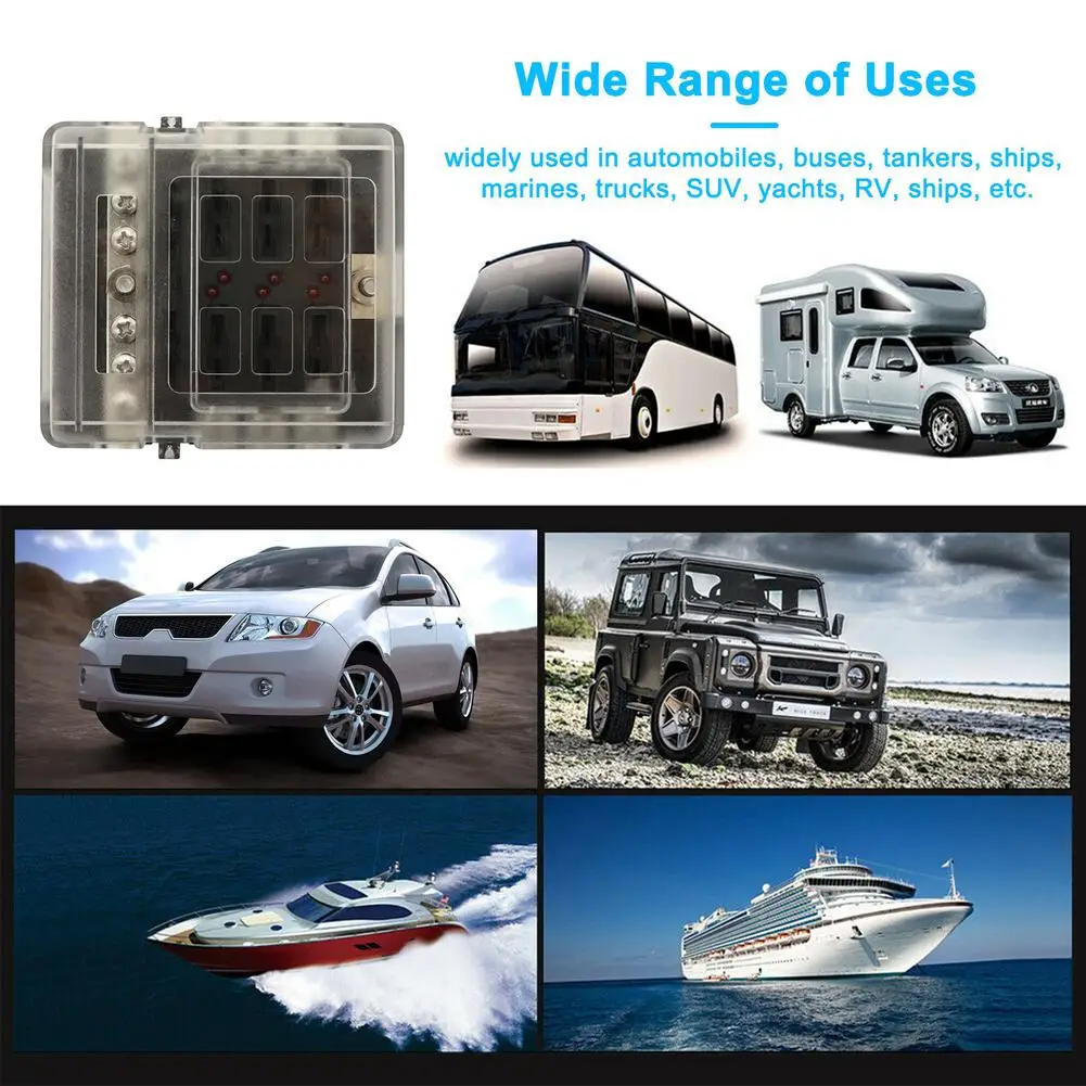 DC12-32V 6/12 Way блок предохранителей теплостойкость широко используется для
