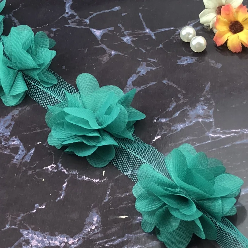 24 шт. кружевное шифоновое платье с объемными цветами декоративная кружевная