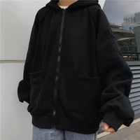 2021 plus size hoodies women harajuku streetwear kawaii oversized zip up sweatshirt clothing korean style long sleeve tops