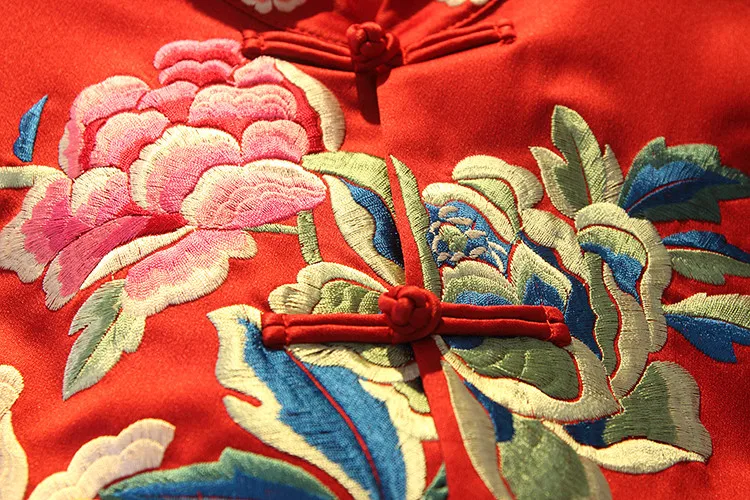 Китайская винтажная куртка с вышивкой для женщин размера плюс S-4XL | Тематическая