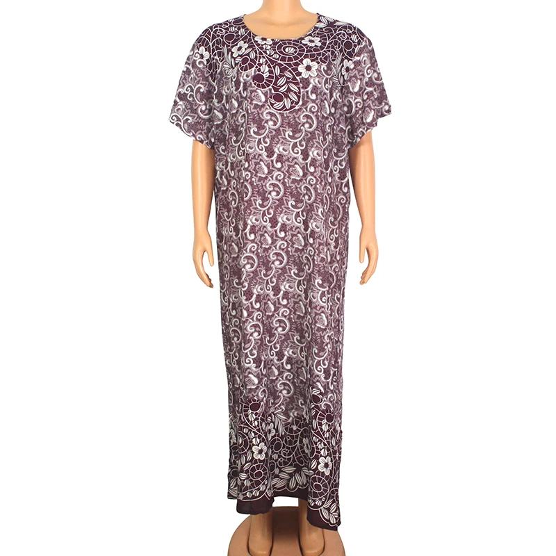 Женское длинное платье-макси из 100% хлопка в африканском стиле с большим шарфом и