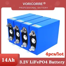 Paquete de batería de fosfato LiFePO4, 4 piezas, 3,2 V, 14Ah, 14000mAh, para 4S, 12V, 24V, para motor de motocicleta, modificación de níquel