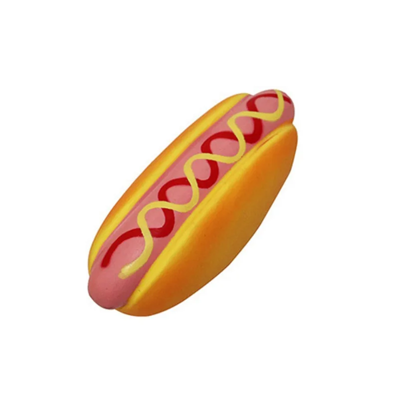 Натуральный латекс жевательные игрушки гамбургер формы Еда писклявые звуковые