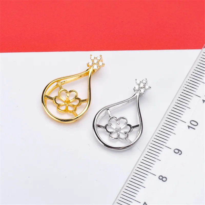

Jewelry Handwork Pendant Base S925 Sterling Silver Pearl Pendant Accessories And Parts Findings Jewelry For DIY Fittings Women