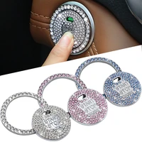 automobiles start switch button decorative diamond rhinestone ring car suv bling decorative circle sticker auto accessories new