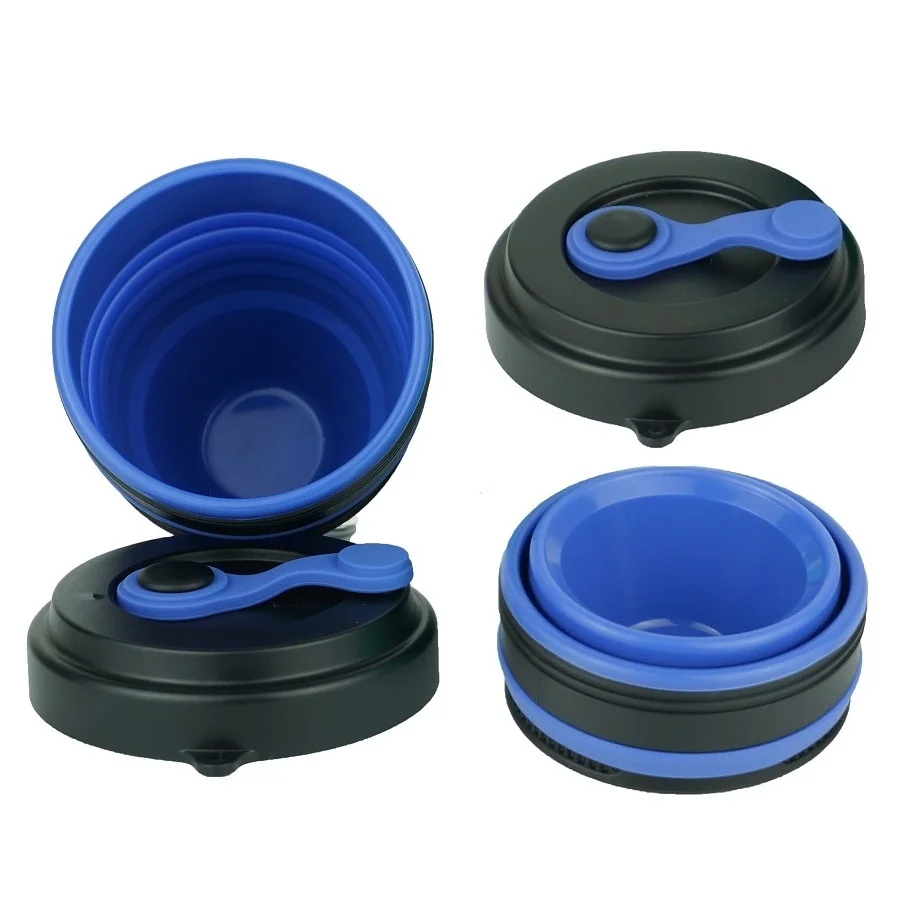 450 мл складные силиконовые кружки складная кофейная чашка с соломенными крышками