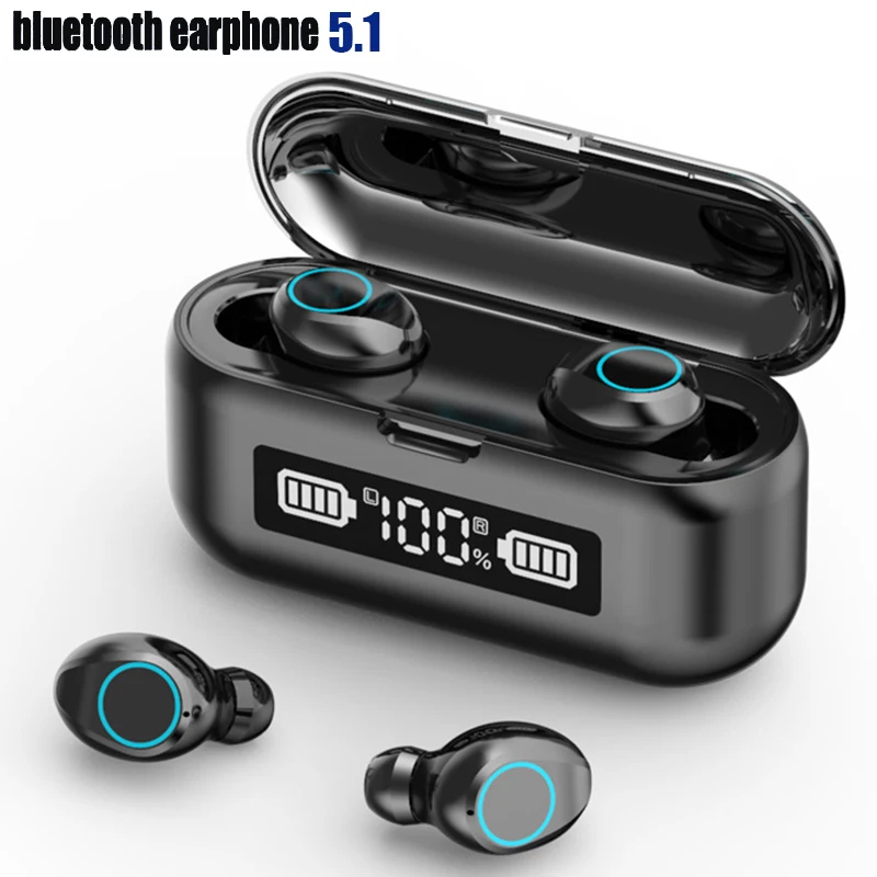 Наушники вкладыши с шумоподавлением 9D Bluetooth гарнитура 5 1 беспроводные наушники