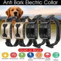 7 mode intelligent electric ultrasonic dog training collar waterproof usb dog stop barking vibration pet dog anti barking collar