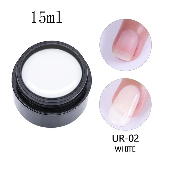 15ml White Ur Sugar, 7,5 мл, быстрое удлинение, гель, голографический блеск, акриловый полиуф-гель, для строительства пальцев, прозрачный, замочить, УФ гель для ногтей - Цвет: 15ml White