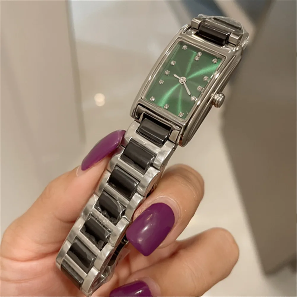 

2021 summer new fashion ladies quartz watch ceramic strap luxury square watch 33mm
