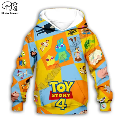 Детские толстовки с капюшоном с объемным рисунком из мультфильма Forky toys story 4 pinrt, толстовка для мальчиков с изображением Даки и зайчика штаны с рисунком из мультфильма «Базз Лайтер», «Шериф Вуди»