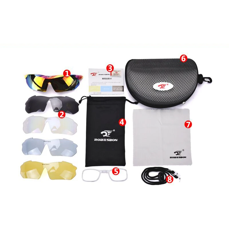 Поляризованные велосипедные солнцезащитные очки с 5 линзами спортивные для