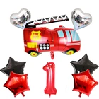 Пожарная тема детский день рождения пожарная машина воздушный шар подарок для мальчика воздушные шары детский день рождения товары для вечеринки