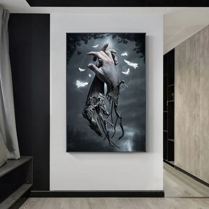 Настенная Картина на холсте увядший палец без рамки|Рисование и каллиграфия| |