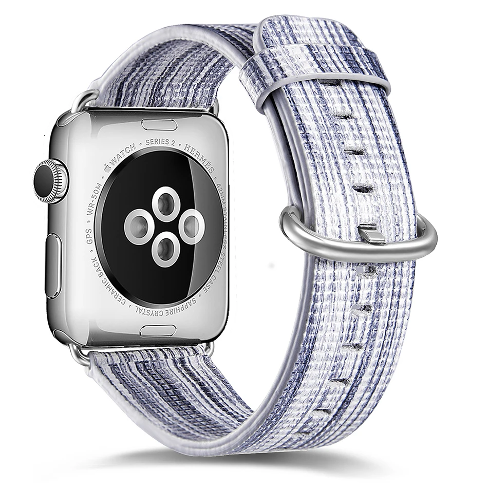 FOHUAS, Национальный стиль, окрашенный кожаный ремешок для часов Apple Watch, цветной узор, наручные часы, браслет для iwatch 42, 38 мм