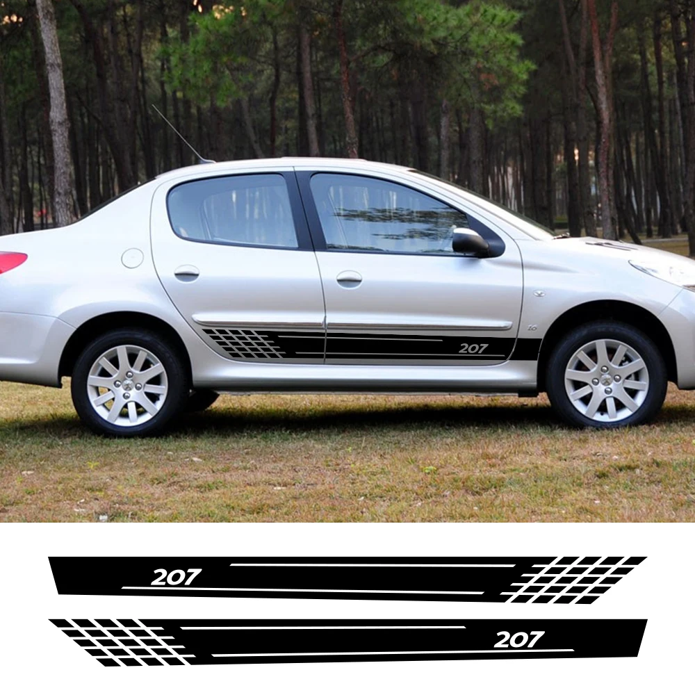 2 шт. наклейки на дверь и боковую юбку для Peugeot 207|Наклейки автомобиль| |