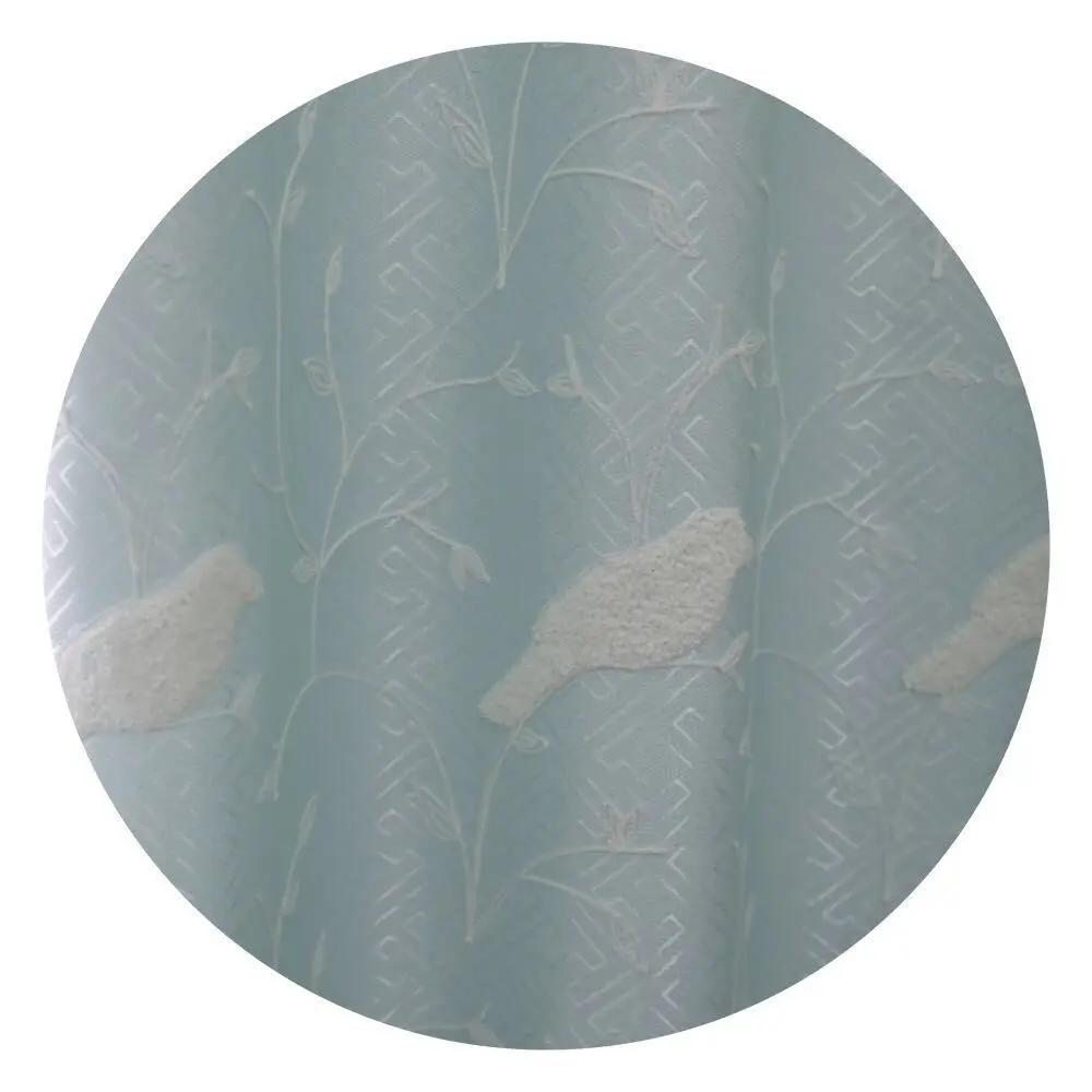 

Fresh and Elegant Bird White Silk Jacquard Velvet Embroidery Towel Three-dimensional Embroidery Curtains for Living Room Bedroom
