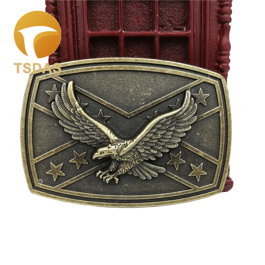 Прямоугольная бронзовая пряжка для ремня с летающим орлом в западном стиле