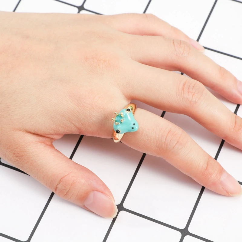 Кольцо в виде лягушки с короной для женщин зеленой эмалью | Украшения и