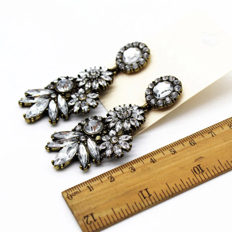 Большие серьги в Ретро этническом стиле с кристаллами модные | Украшения и