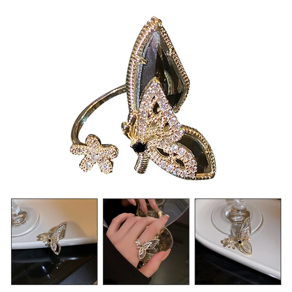 

1pc Copper Adjustable Party Jewelry Finger Matching Jewelry Crystal Knuckle Ring
