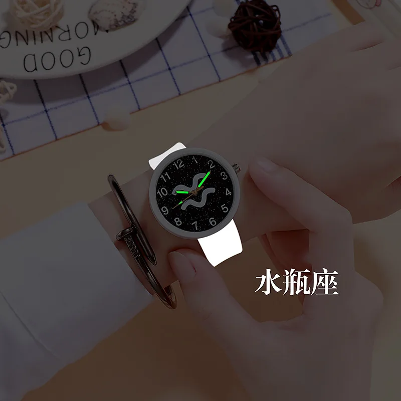 Серия Constellation горизонтальные светящиеся силиконовые детские часы для мальчиков