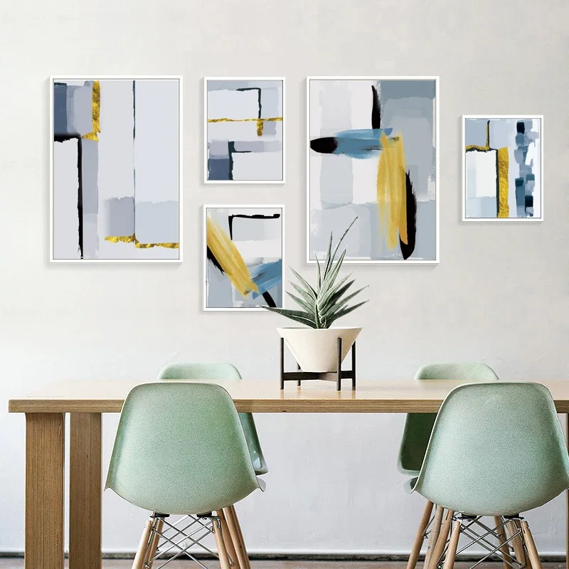 

Golden Azure Color Combination Wall Decoration Painting Abstract Art Painting Decoration Living Room Home Painting Dining Room