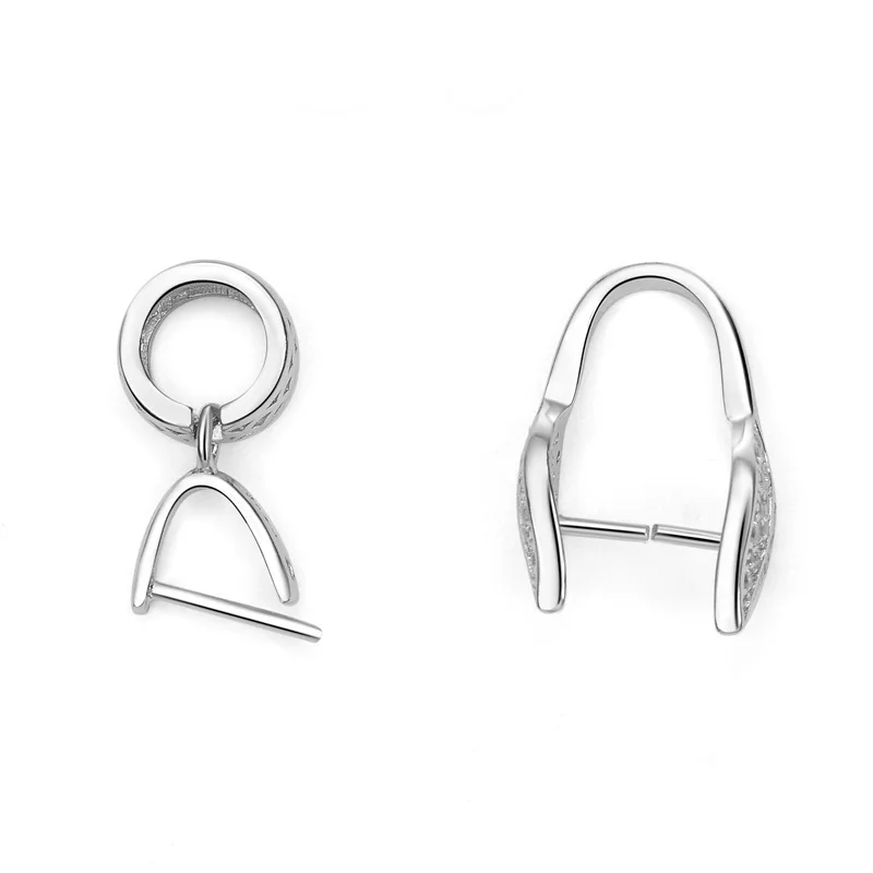 S925 Sterling Silver Pendant Buckle Jade Clip Buckle Inlaid Zircon  Buckle DIY  Jade Buckle Jewelry Making Accessories Wholesale