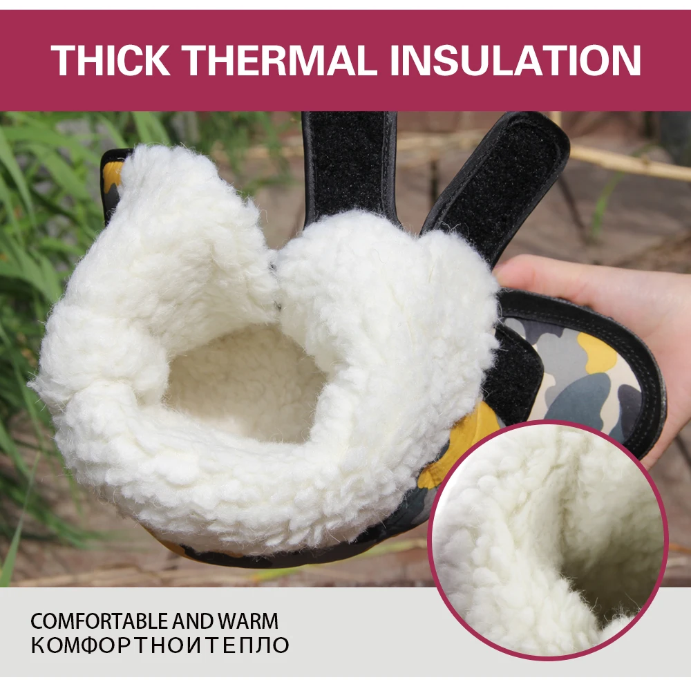 Зимние новые теплые камуфляжные сапоги для снега женские удобные хлопковые