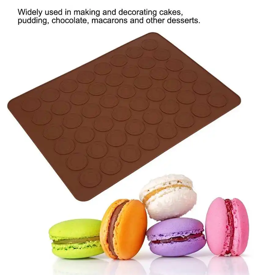 48 Holes Round Silicone Macaron Cake Pad Baking Tray Oven Non-Stick Mat Tools DIY Mold Bakeware Kitchen Accessory |