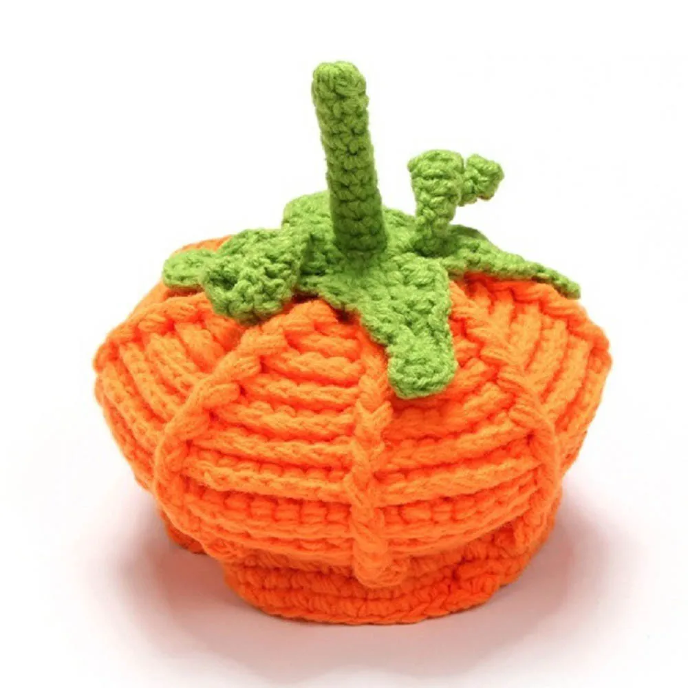 2020 Baby hat Newborn Cute Pumpkin Cap Knit Hat Halloween Costume Photography Prop Autumn Children's Hats knitting Caps | Детская