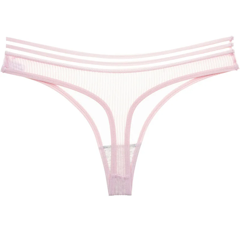 Ажурные шелковые полосатые сетчатые трусики для женщин сексуальные с низкой